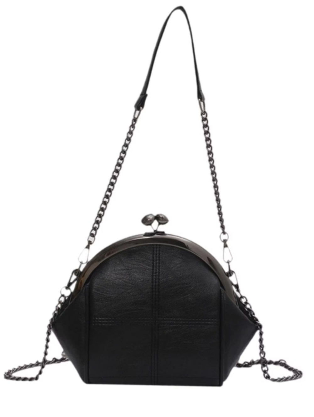 Women Black Chain Shoulder Bag Small Ladies Satchel Bag